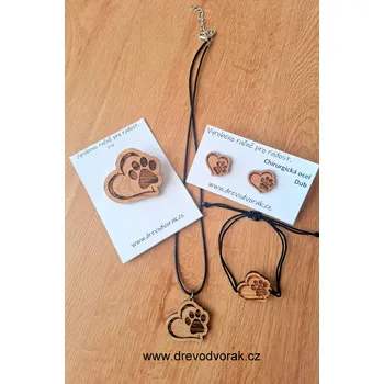 Souprava šperků Packa se srdíčkem - sada šperků Varianta: Jatoba