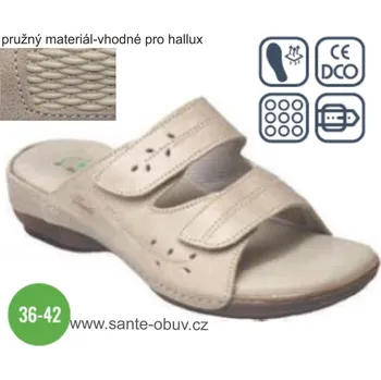 Dámská zdravotní obuv SANTÉ N/124/5H/29 zdravotní pantofel béžový hallux, --- - 38