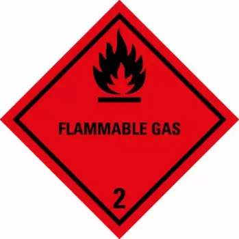 Značení ADR nálepka samolepící - ADR třída 2.1 – flammable gas (10 x 10 cm) ozn. 290021