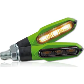Osvětlení pro motocykl HSM SMD blinkry Slight, zelené, M8, tónované