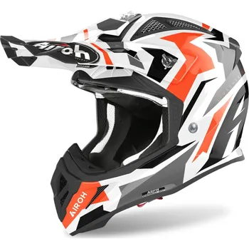 Helma na motorku Airoh 2023 motokros helma AVIATOR ACE Swoop oranžová / bílá, velikost L