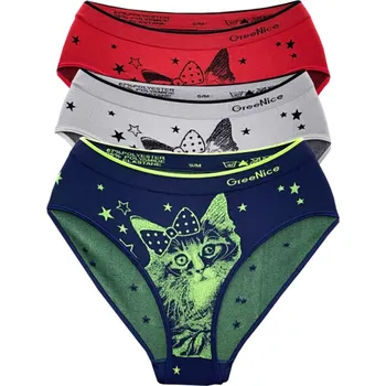 Kalhotky Dámské kalhotky GreeNice - Mix barev Art:3944, (3 ks v balení ) Barva: Mix barva, Velikost: S/M