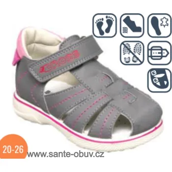 Dámská zdravotní obuv SANTÉ IC/733801 GRIGIO vych. obuv vel.20-26, --- - 21