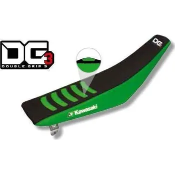 Moto sedlo BLACKBIRD potah sedadla KAWASAKI KX 250F 13-18, 450 12-19 DOUBLE GRIP 3, barva černá/zelen