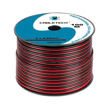 Audio kabel Kabel dvojlinka Cabletech KAB0393 2x 2,5 mm černo-rudá CCA