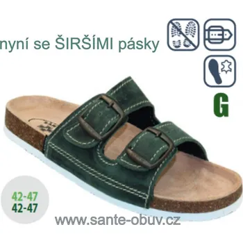 Dámská zdravotní obuv SANTÉ D/22N/91/BP ZELENÁ zdravotní pantofel vel.42-47, --- - 43