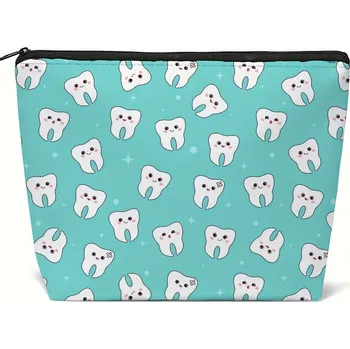 Toaletní taštička s motivem zubů (tyrkys), 1 ks