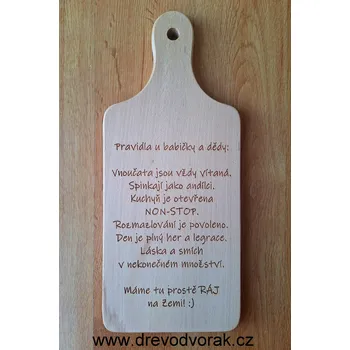 Kuchyňské prkénko Prkénko - Pravidla u babičky a dědy ... Varianta: Náš text