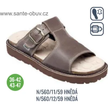 Dámská zdravotní obuv SANTÉ N/560/12/59 zdravotní pantofel hnědá, hnědá - 46