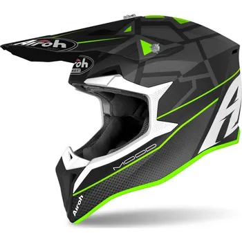 Helma na motorku Airoh 2023 motokros helma WRAAP Mood černá / zelená / matná,velikost XS