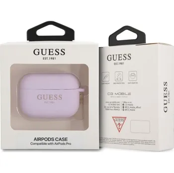 Pouzdro na mobilní telefon AirPods Pro Guess silikonový kryt fialový
