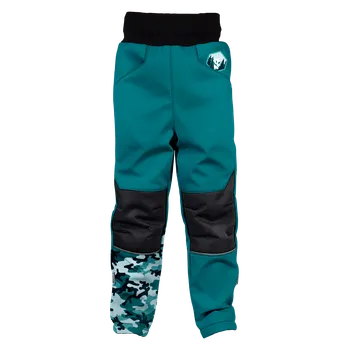 Chlapecké kalhoty WAMU Softshellové kalhoty dětské MASKÁČ petrolejová vel. 92-98