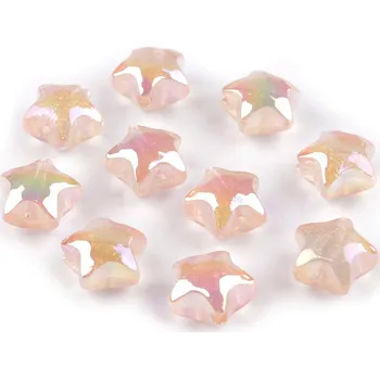 Dětské navlékací korálky Plastové korálky s AB efektem hvězda Ø18 mm