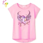 Dívčí tričko kr.r. Kugo KC9974 světle růžové