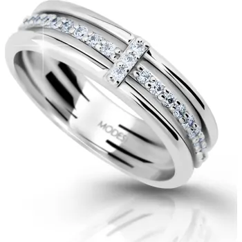 Prsten Modesi Stříbrný prsten se zirkony M11085 58 mm + 2 měsíce na vrácení zboží