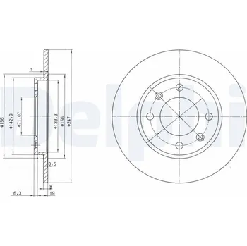 Brzdový kotouč Brzdový kotouč DELPHI BG2800