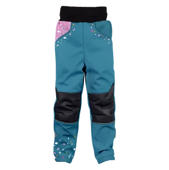 Chlapecké kalhoty WAMU Softshellové kalhoty dětské JEDNOROŽCI petrolejová vel. 92-98