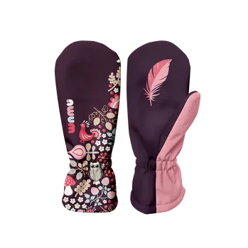 Rukavice WAMU Dětské softshellové rukavice SOVA fialová vel. 3