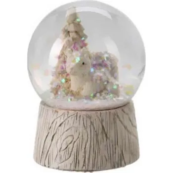 Home Styling Collection Sněhová koule se zvířátkem, Ø 4,5 cm, béžová