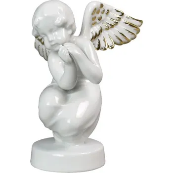 Figurka Royal Dux, Duchcov Andílek 12 cm bílý se zlatem