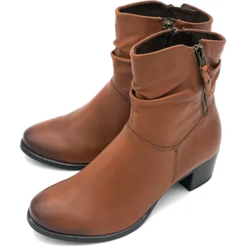 Dámské kozačky Dámské kožené polokozačky 9/9-25347/25-335 Caprice hnědá Barva: cognac, Velikost: 37