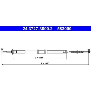 Lanko parkovací brzdy Tažné lanko, parkovací brzda ATE 24.3727-3000.2