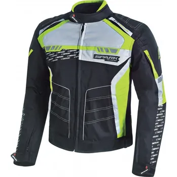 Moto bunda SPARK MIZZEN Pánská textilní moto bunda červená / černá / fluo žlutá, 3XL