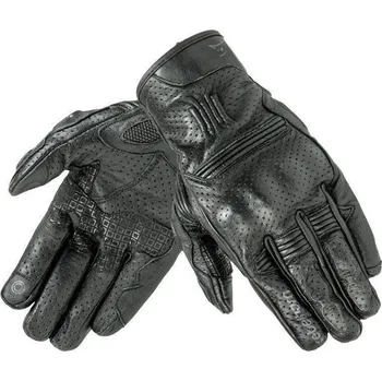 Moto rukavice Kožené rukavice Rebelhorn Thug PRO CE, perforované černé rukavice, velikost 3XL