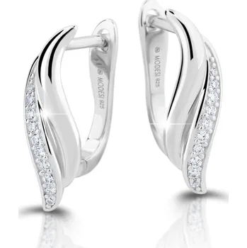 Náušnice Modesi Nepřehlédnutelné stříbrné náušnice se zirkony M23080 + 2 měsíce na vrácení zboží