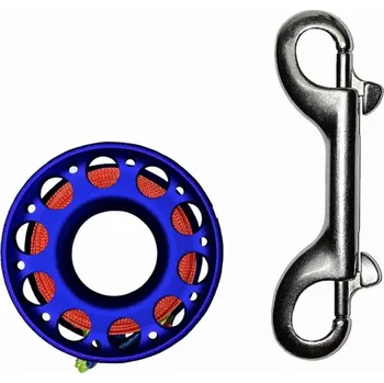 Agama Cívka REEL ALU 15 m s karabinou modrá + DÁREK