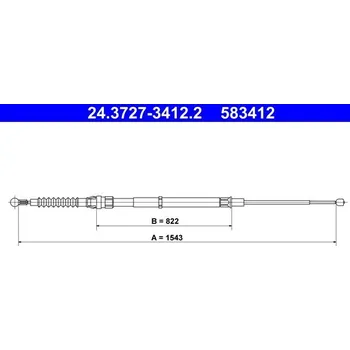 Lanko parkovací brzdy Tažné lanko, parkovací brzda ATE 24.3727-3412.2