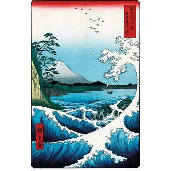 Plakát Plakát, Obraz - Hiroshige - The Sea At Satta, Hiroshige Utagawa, 61 × 91.5 cm