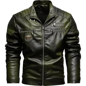 Moto bunda Pánská kožená bunda ND113 Barva: Zelená, Velikost: 4XL