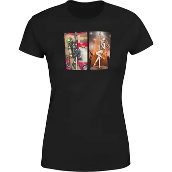 Tričko Hasič a striptérka (Velikost: 2XL, Typ: pro ženy, Barva trička: Černá)