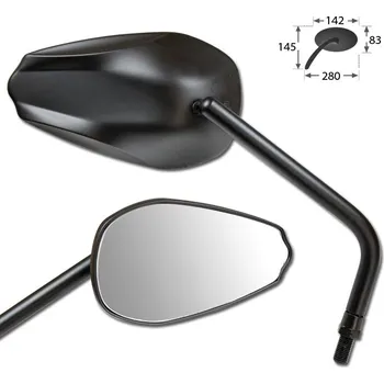 Zrcátko pro motocykl HSM Zrcátka na motorku COMO, hliníková univerzální, černá se závitem M10, homologovaná