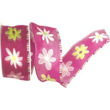 Stuha Stuha organzová ADELE PINK růžová 25mm x 2m (11,-Kč/m) (Stuha organzová, růžová, oboulící, s drátkem)