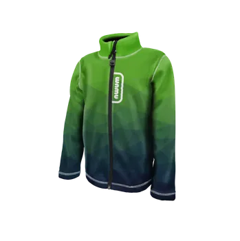 WAMU Fleecová mikina dětská MOZAIKA zelená vel. 116-122