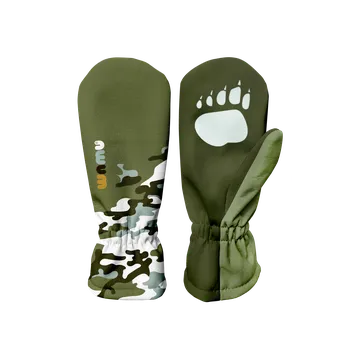 Rukavice WAMU Dětské softshellové rukavice MASKÁČ khaki vel. 3