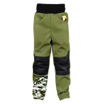 WAMU Softshellové kalhoty dětské MASKÁČ khaki vel. 116-122