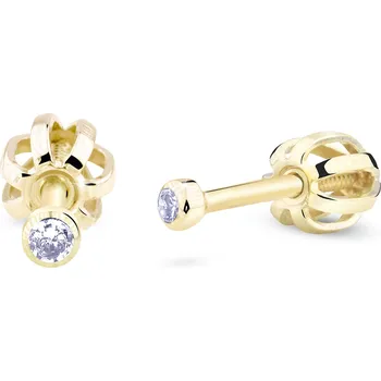 Náušnice Cutie Diamonds Minimalistické peckové náušnice ze žlutého zlata s brilianty DZ3032-30-00-X-1 + 2 měsíce na vrácení zboží