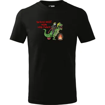 Chlapecké tričko Tričko Soptík s hasičem - dětské (Velikost: 158, Barva trička: Černá)