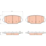 Sada brzdových destiček, kotoučová brzda TRW GDB1936