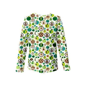 WAMU Dětské tričko s dlouhým rukávem JABLKA ZELENÁ vel. 134-140