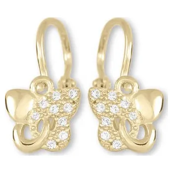 Náušnice Soliter Dětské motýlkového náušnice ze žlutého zlata 239 001 01005 + 2 měsíce na vrácení zboží