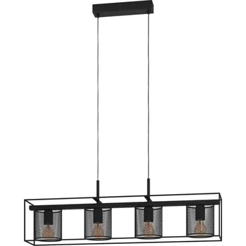 Závěsná svítidlo Eglo Catterick 43773 / 4 x 40 W / E27 / ocel / černá