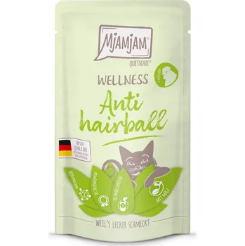 Krmivo pro kočku 12x 125g MjAMjAM Wellness Anti Hairball - kuřecí vlhké krmivo pro kočky