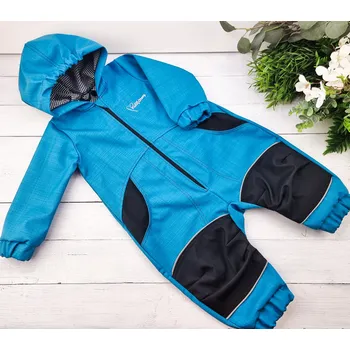 Dětský overall Kulišárny Jarní softshell overal s bambusem TYRKYS VELIKOST: 86