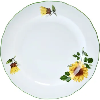 Český porcelán, Dubí Talíř mělký 24 cm Rokoko slunečnice