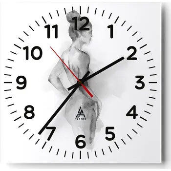 Hodiny Nástěnné hodiny do obýváku 40x40 Žena Bezhluké hodiny na skle Tiché