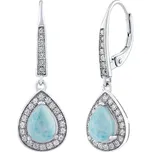 Silvego Stříbrné náušnice BRISA s pravým Larimarem a Brilliance Zirconia JJJ1141ELR + 2 měsíce na vrácení zboží